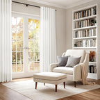 Nanspring Beige White Linen Curtains 84 Inch Length - Image 6