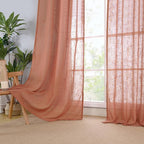 LAMIT Terracotta Linen Curtains 90 Inch - Image 9