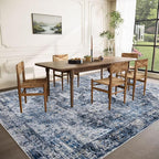 Area Rug 8x10 Washable Rug, Vintage Boho Medallion Rugs Non-Slip Soft Low Pile - Image 3