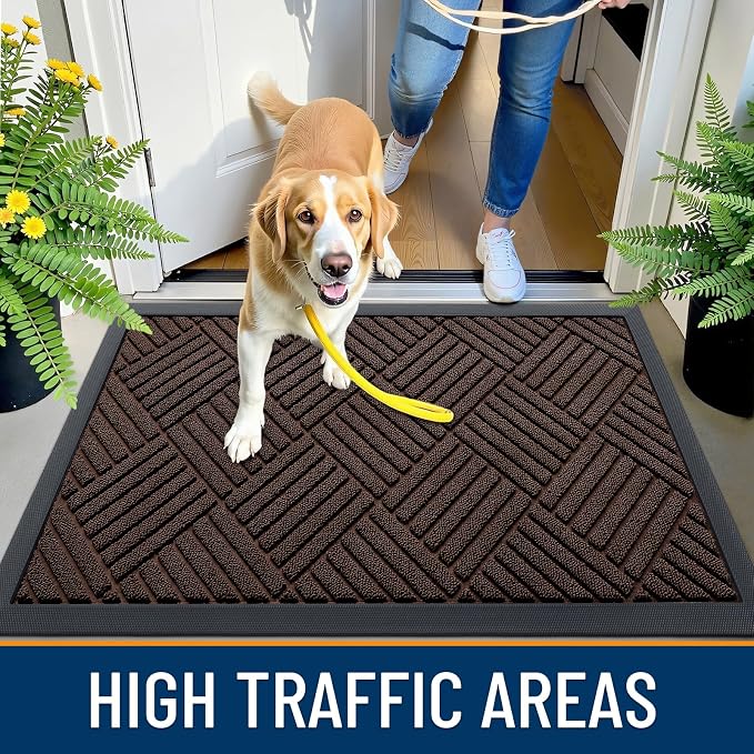OLANLY Front Door Mat Outside Entrance 47x32, Heavy Duty Sturdy Natural Rubber - Image 5