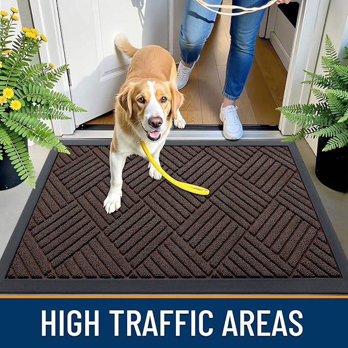 OLANLY Front Door Mat Outside Entrance 59x23, Heavy Duty Sturdy Natural Rubber - Image 5