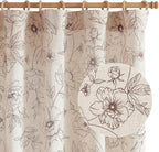 jinchan Floral Linen Curtains for Living Room 96 Inch Length Brown Flower - Image 8