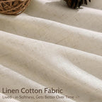 Linen Curtains for Living Room 72 Inches Long Modern Farmhouse Decor Light - Image 4