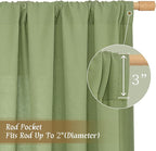 LAMIT Bedroom Linen Curtains 48 Inch Length 2 Panels, Soft Faux Linen Light - Image 3