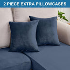 Couch Cover 6-Piece Elastic Velvet Couch Cushion Covers & Chaise Slipcovers - Image 8