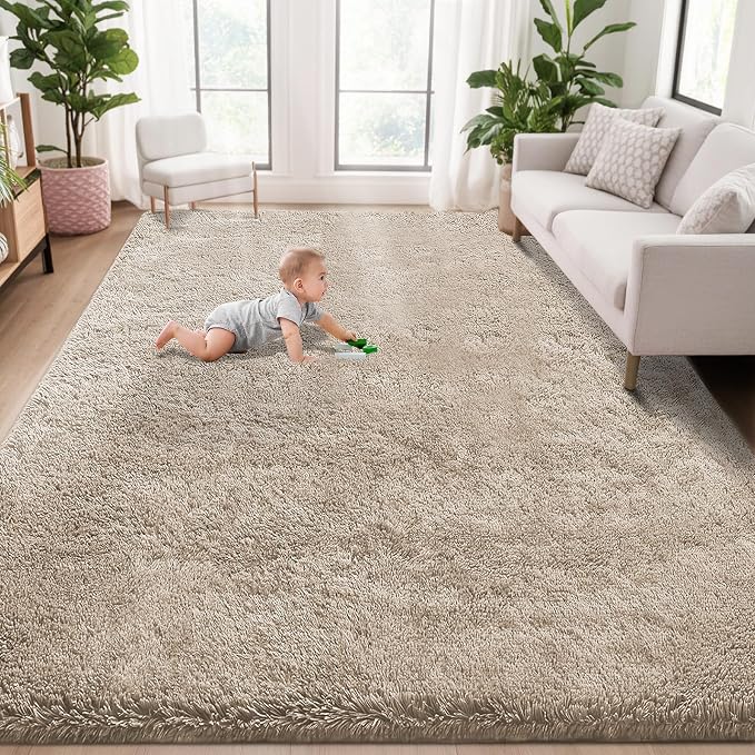 5x8 Area Rug for Living Room: Fluffy Shag Soft Washable Rugs Fuzzy Plush Indoor by VECARF