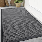 Smiry Front Door Mat Outside Entrance, Heavy Duty Natural Rubber Doormat by Smiry
