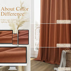 Guken Terracotta 100% Blackout Curtains 120 Inch Length 2 Panels Set Fall - Image 8