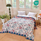 MSGKV Boho Throw Blanket 50"x60" 100% Cotton Floral Blanket - Image 6