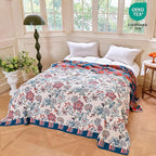 MSGKV Boho Throw Blanket 90"x108" 100% Cotton Floral Blanket - Image 6