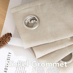 H.VERSAILTEX Living Room Linen Semi Sheer Curtains Nickel Grommet Curtains - Image 5