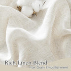 RYB HOME Linen Flax Curtains 84 inches Long, Absorbent Linen Woven Half Privacy - Image 3
