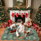 4x6 Living Room Area Rugs: Washable Farmhouse Nursery Kitchen Floral Rugs - Image 5