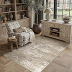 PureCozy Beige Area Rug 5x7 Machine Washable Modern Abstract Living Room Carpet - Image 4