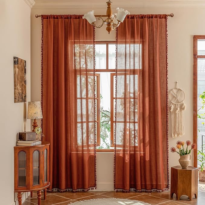 MYSKY HOME Door Curtains for Closet Doorways, 72 Inches Long Sheer Light by MYSKYHOME