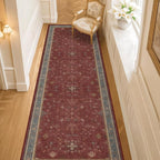 Red 2x8 Long Hallway Runner Rug by HazoHaus