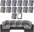 hyha 14Pcs Patio Cushion Covers, Stretch Outdoor Couch Cushion Covers by hyha