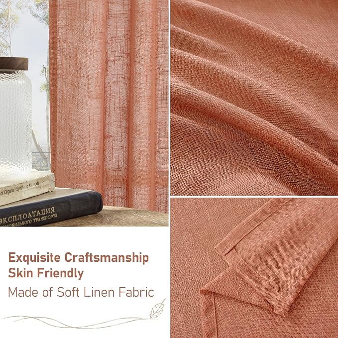 LAMIT Short Linen Curtains 40 Inch Length - Image 7