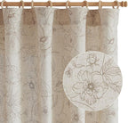 jinchan Floral Linen Curtains for Living Room 63 Inch Length Taupe Flower - Image 9