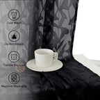 Lecloud Leia Black Valances Sheer Cafe Curtains 24 Inch Length 2 Pieces - Image 9