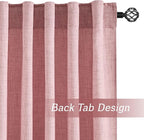 RYB HOME Living Room and Dining Room Curtains and Drapes Linen Sheer, Light - Image 3
