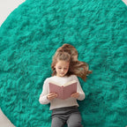OLANLY Teal Green Round Rugs for Bedroom by OLANLY