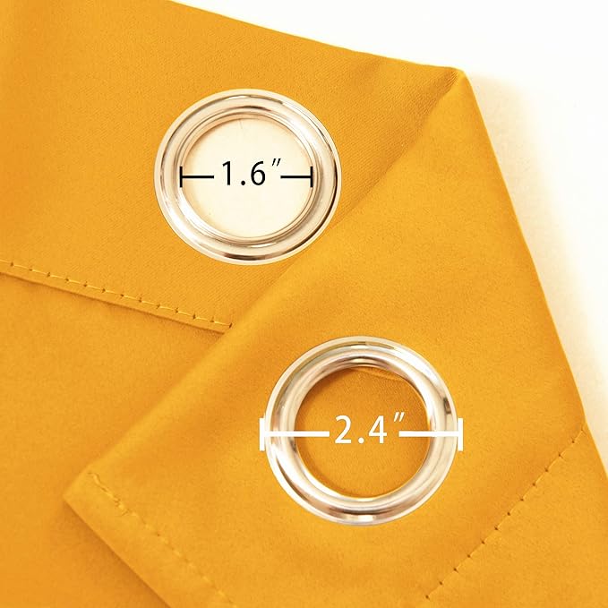 LEMOMO Yellow Thermal Blackout Curtains/42 x 95 Inch/Set of 2 Panels Room - Image 6