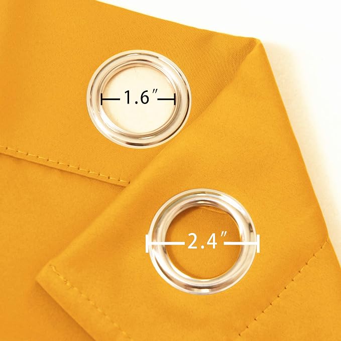 LEMOMO Yellow Thermal Blackout Curtains/52 x 84 Inch/Set of 2 Panels Room - Image 6