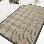 OLANLY Front Door Mat Outside Entrance 59x34, Heavy Duty Sturdy Natural Rubber by OLANLY