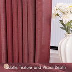 Burgundy Curtains for Living Room Back Tab Modern Farmhouse Semi Sheer Burgundy - Image 3