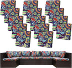14 Pcs Stretch Patio Cushion Covers, Outdoor Couch Covers Replacement, Outdoor by BIETYONE