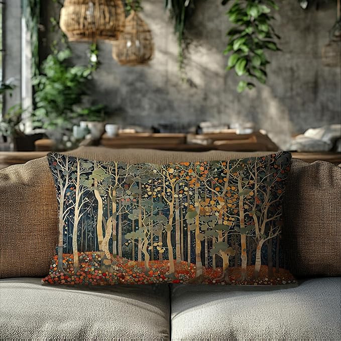 Rustic Autumn Forest Pillow Covers 20x12 Double-Sided, Fall Home Room Decor - Image 6