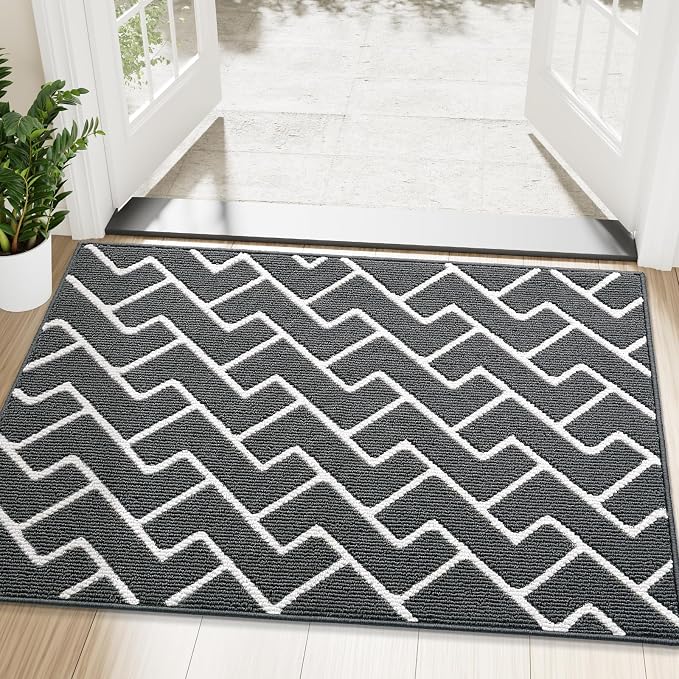 OLANLY Front Door Mat, Non-Slip Rubber Backing, Dirt Resistant and Absorbent by OLANLY
