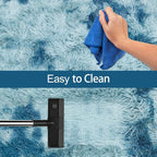 Super Soft Fluffy Living Room Area Rug 3x10 ft Tie-Dyed Light Blue Shaggy Furry - Image 7
