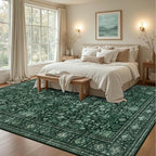 Area Rugs 10x12 Living Room Rug: Washable Rug Soft Vintage Distressed Floral - Image 3