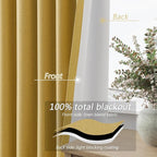 Guken 100% Blackout Curtains 90 Inch Length 2 Panels Set - Image 4