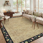 GarveeHome Washable Rugs for Living ROM 8 x 10 Large Area Rug Farmhouse Floral - Image 2