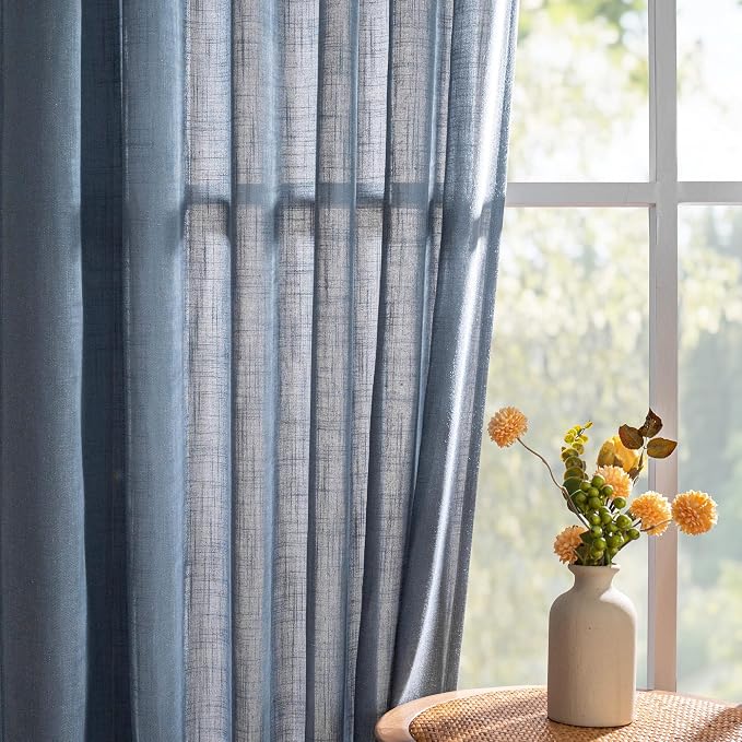 MYSKY HOME Living Room Curtains 90 Inches Long Farmhouse Light Filtering - Image 8
