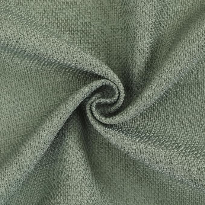 Chyhomenyc Sage Green Valance for Windows, Light Filtering Faux Linen Short - Image 4