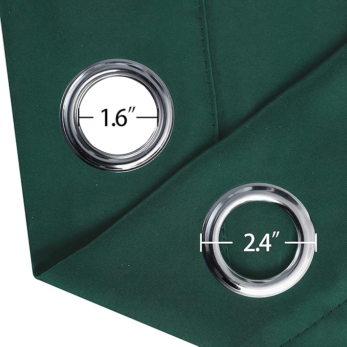 LEMOMO Dark Green Blackout Curtains 66 x 63 Inch Length/Set of 2 Curtain - Image 5