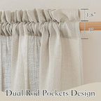 RYB HOME Extra Wide Semi Sheer Curtains, Back Tab Room Divider - Image 2