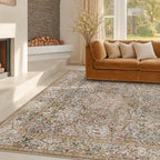 Hazo Haus Vintage Moss Green Living Room Rug, 7x10 Washable Large Area Rugs - Image 8
