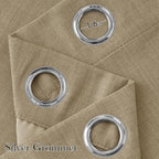 NICETOWN Short Faux Linen Oatmeal Blackout Curtains 63 inches Long - Image 2