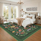 Washable Rug 8x10 Area Rugs for Living Room, Protea Floral Rug for Bedroom - Image 2