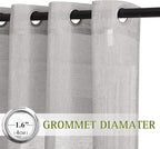 NICETOWN Grommet Sheer Curtains Natural Linen Blend Texture, Privacy - Image 2