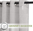 NICETOWN Sheer Linen Bedroom Window Curtains 84 inches Length, Grommet Privacy - Image 2