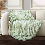 Ultra Soft Cozy Faux Fur Throw Blanket, Fuzzy Plush Thick Bubble Blanket by blunique