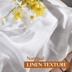 NICETOWN White Sheer 102 inch Long Curtains Faux Linen Blend, Rod Pocket & Back - Image 6
