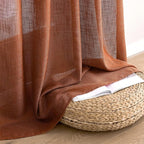MIULEE Burnt Orange Linen Curtains 96 Inch Long - Image 7