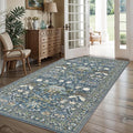 4x8 Washable Kitchen Area Rug: Farmhouse Stain-Resistant Elegant Floral Rug by HYHAOYUNLAI